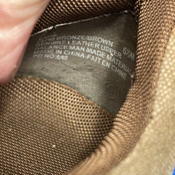 PW Minor Sadie Sz 6.5 Women's Mary Jane Bronze Leather Tan Fabric Eigo Flex - Picture 10 of 10